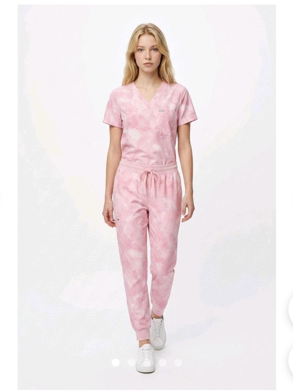 Figs Pink Tie-Dye Scrub Set